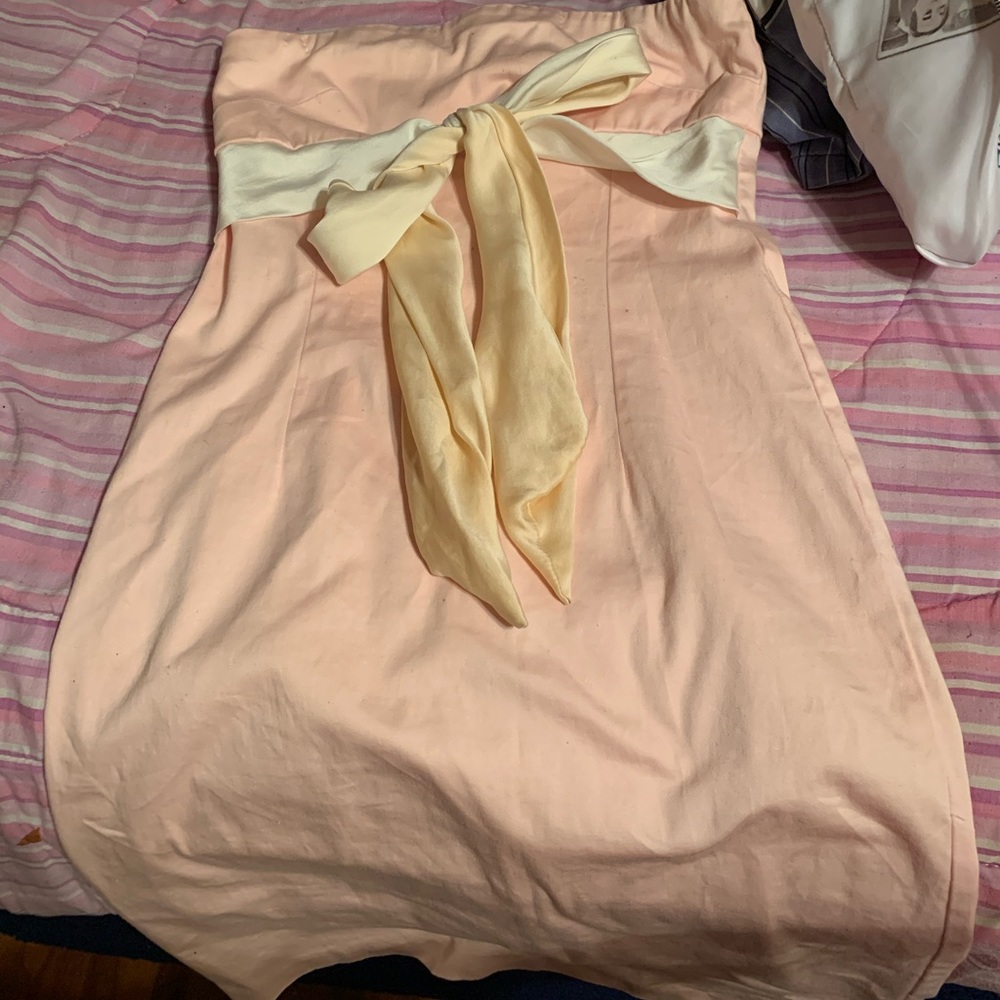 Pink dress with ribbon bow